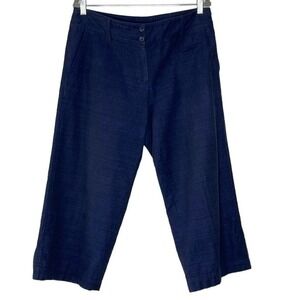EILEEN‎ FISHER WIDE LEG CROPPED PANTS SIZE M 100% COTTON